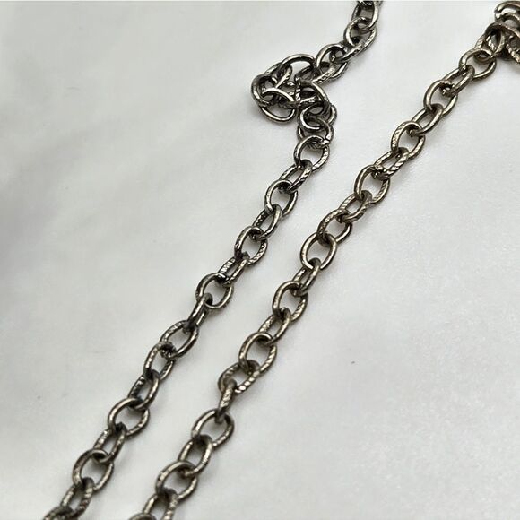 "5/$25" Silvertone Faux Turquoise Southwestern Pendant 25" Chain Necklace - Picture 5 of 8